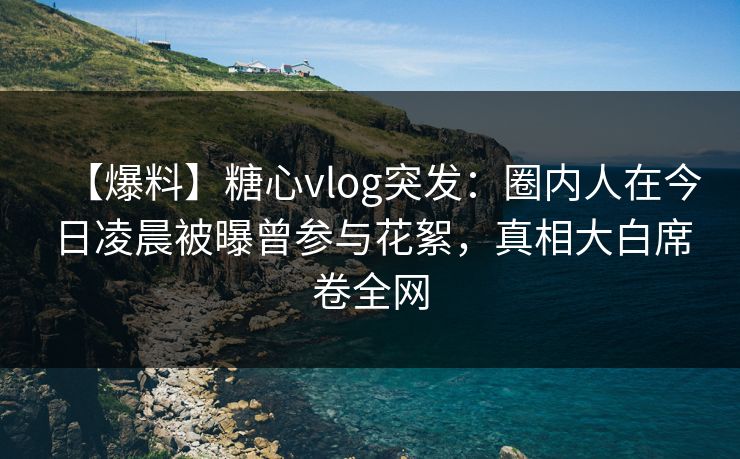 【爆料】糖心vlog突发：圈内人在今日凌晨被曝曾参与花絮，真相大白席卷全网