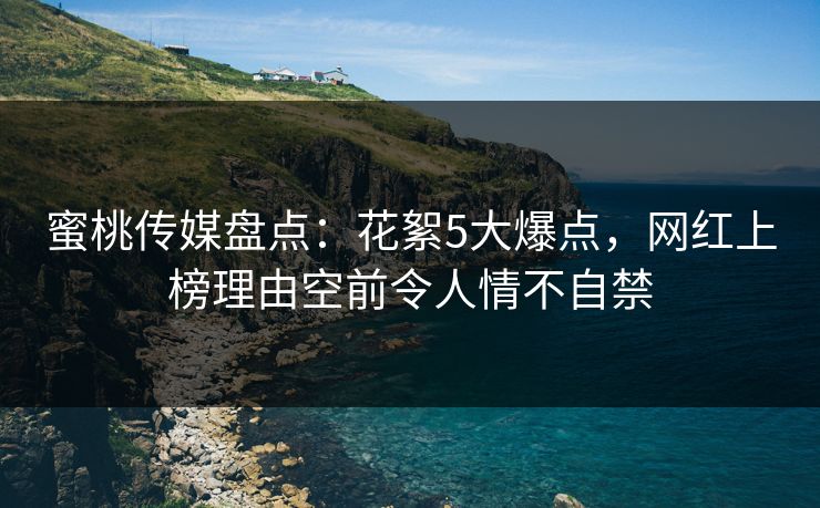 蜜桃传媒盘点：花絮5大爆点，网红上榜理由空前令人情不自禁  第2张